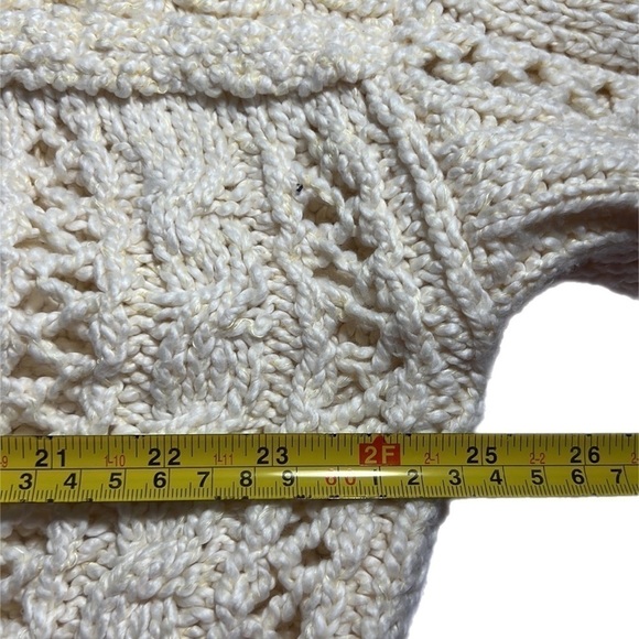 NWOT Free People - Cable Stitch Cardigan Button Front Cream Pockets  Size Small - Picture 10 of 13
